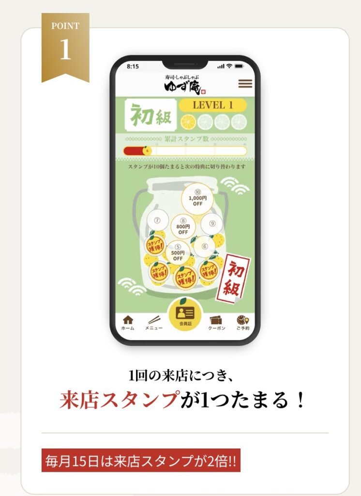 ゆず庵クーポン